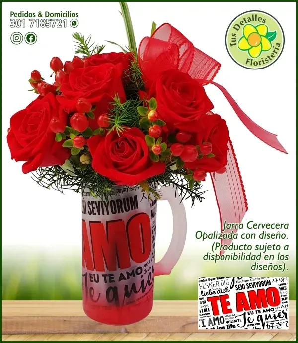 J. Cervecera Opalizada 12 Rosas / $132.000
