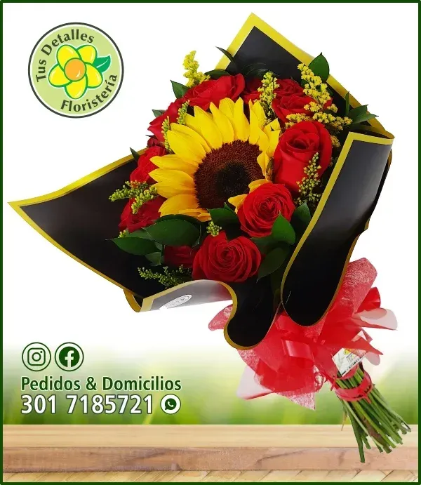 Ramillete #24/12 Rosas 1 Girasol /$100.000