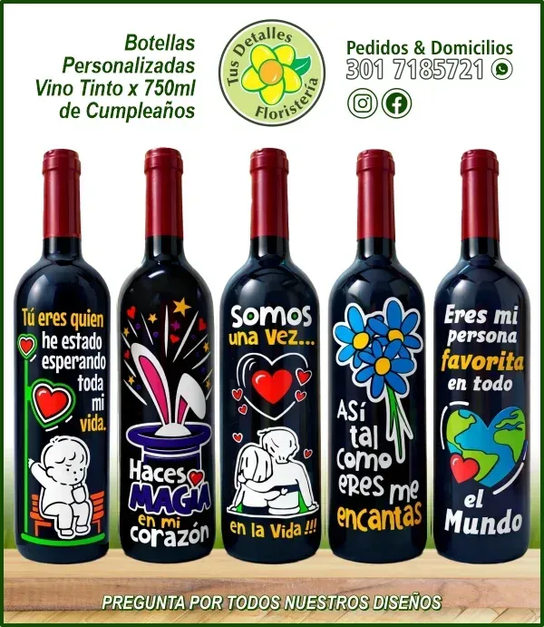 Botellas Personalizadas Vino / $90.000