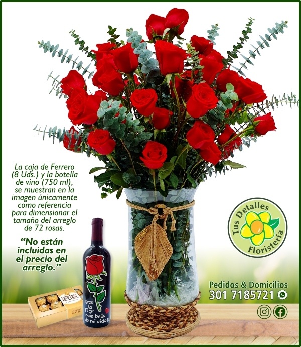 Florero # 03 - 72 Rosas / 550.000