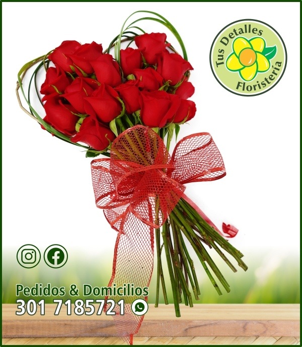 Ramillete Corazón 18 Rosas / $85.000