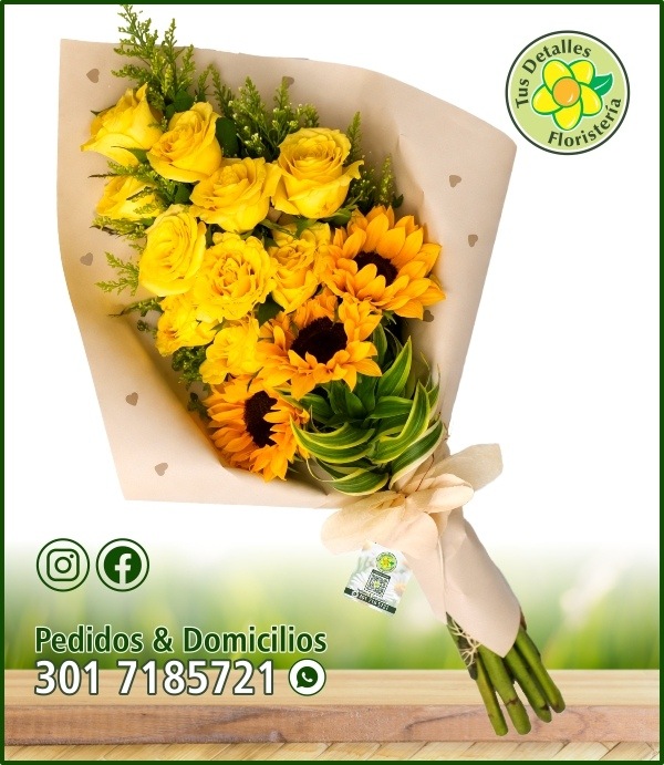 Ram.#20 / 10 Rosas 3 Girasoles / $101.000