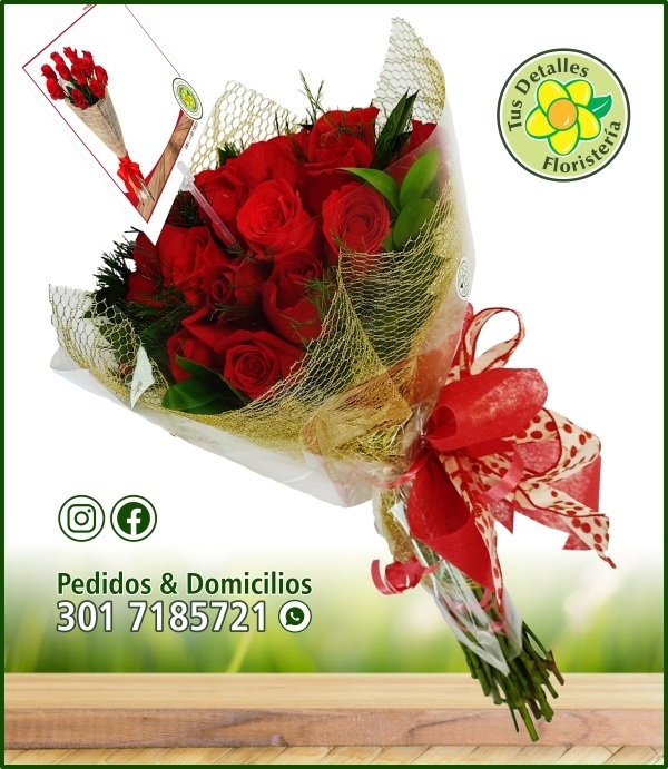 Ramillete # 21 / 12 Rosas / $96.000