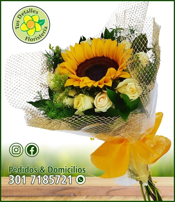 Ramillete Rosas y Girasol / $75.000