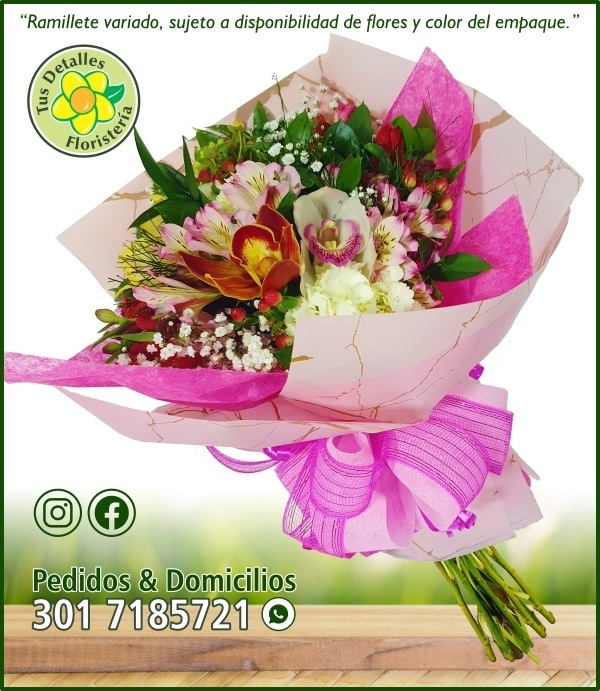 R.#43/ Flor Variada+5 Orquídeas/ $132.000