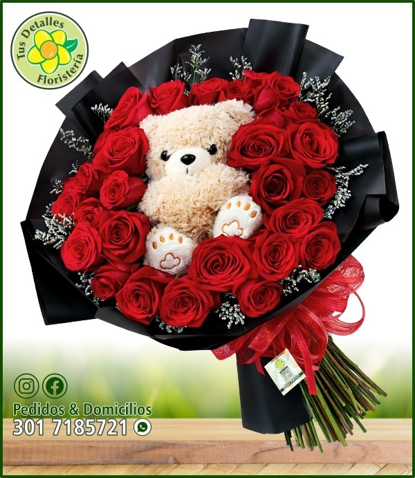 Ram. #11 / 24 Rosas + Peluche / $227.000