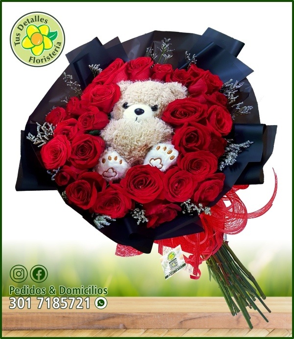 Ram. #11 / 24 Rosas + Peluche / $217.000